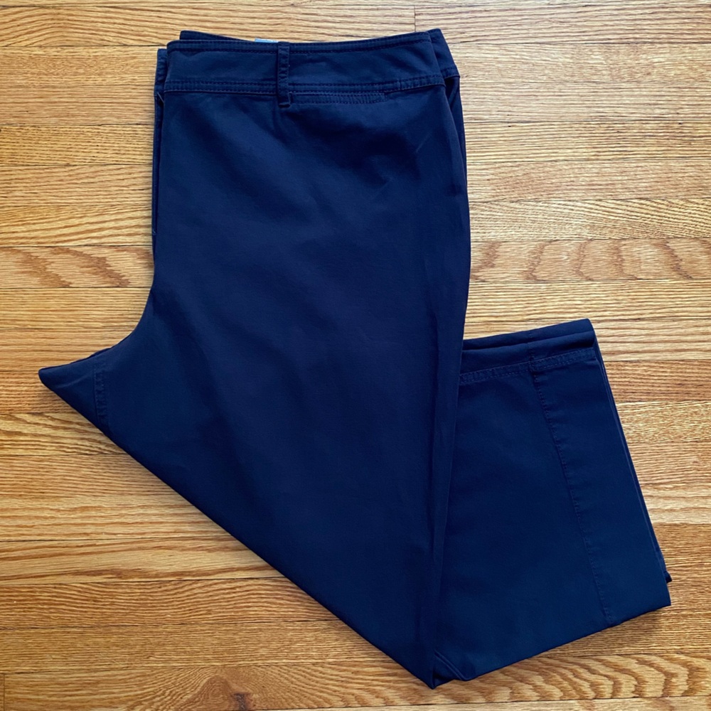 NWT Sz 18WP Talbots Wide Leg Crop Length Chino